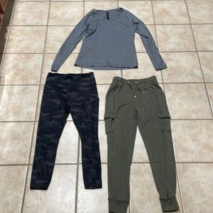 3 pc jacker pants 👖 leggings TOP ATHLETE Express RXB sz M